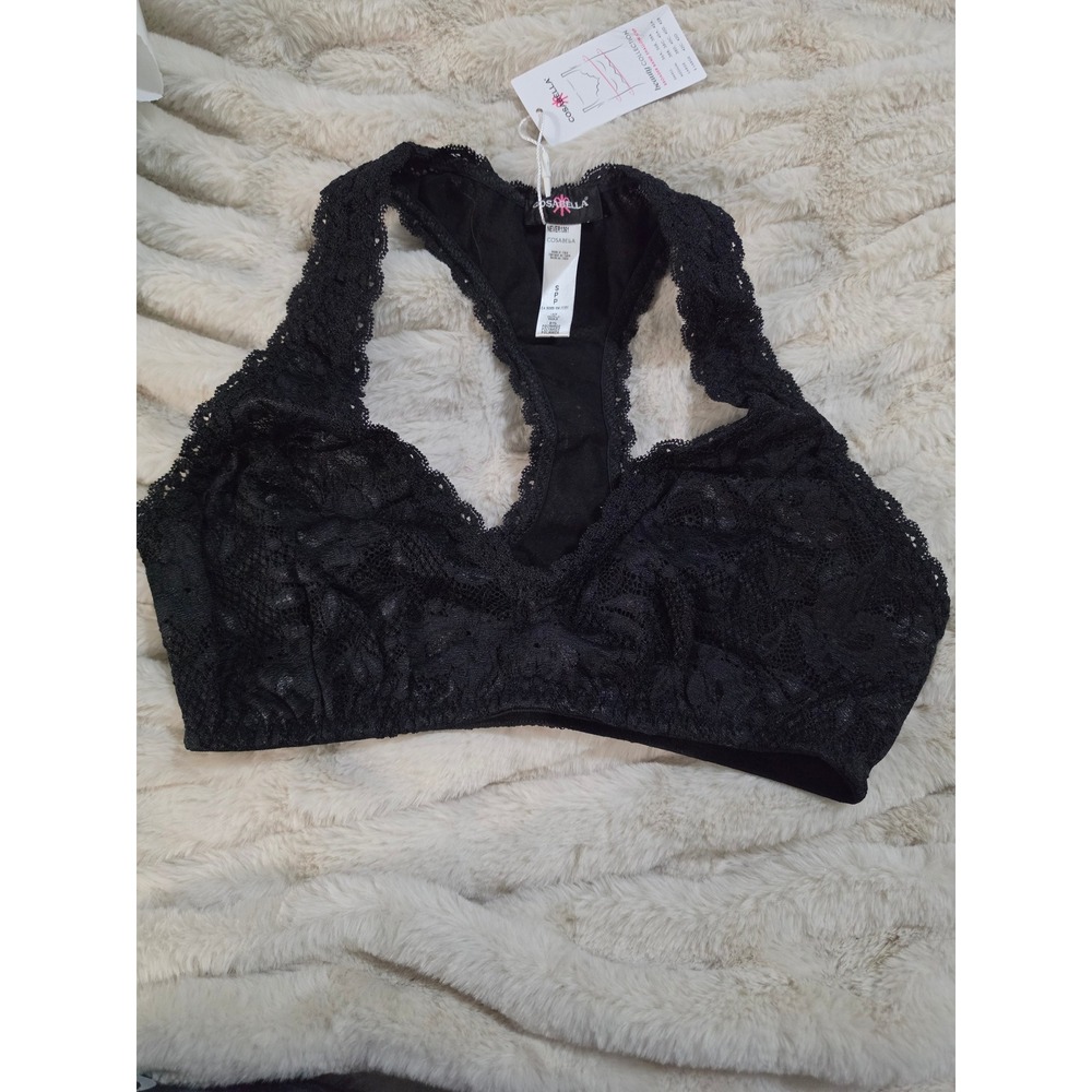 Cosabella Never Say Never Beauty Racie Bralette Black Lace Racerback NEVER1361